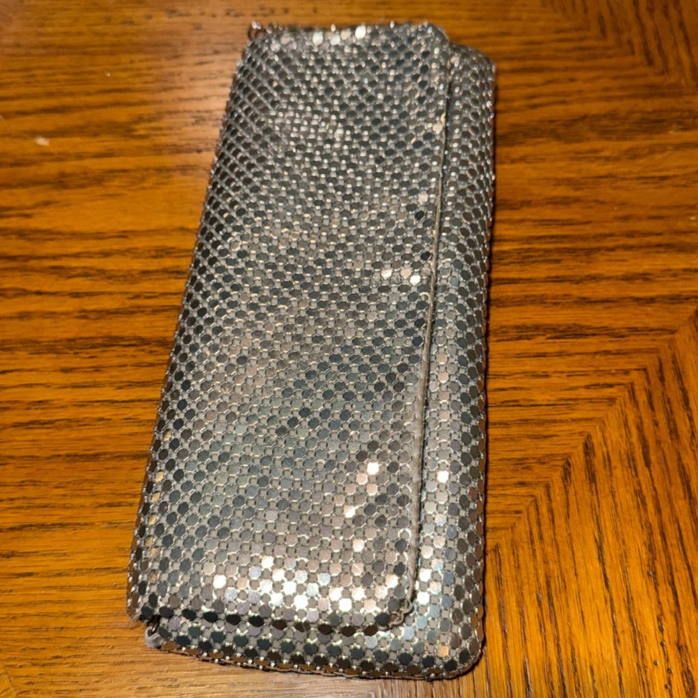 La Regale Silver Clutch with Chain